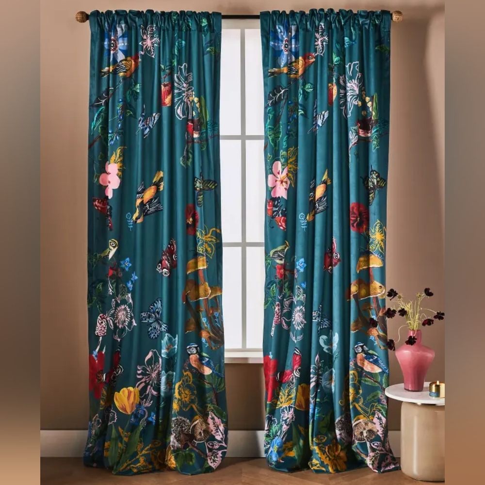 Anthropologie Nathalie Lete Velvet Curtains (Set)